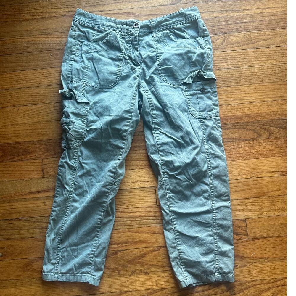 Tommy Hilfiger Cropped Cargo Pants 6 Sage Green Utility Casua